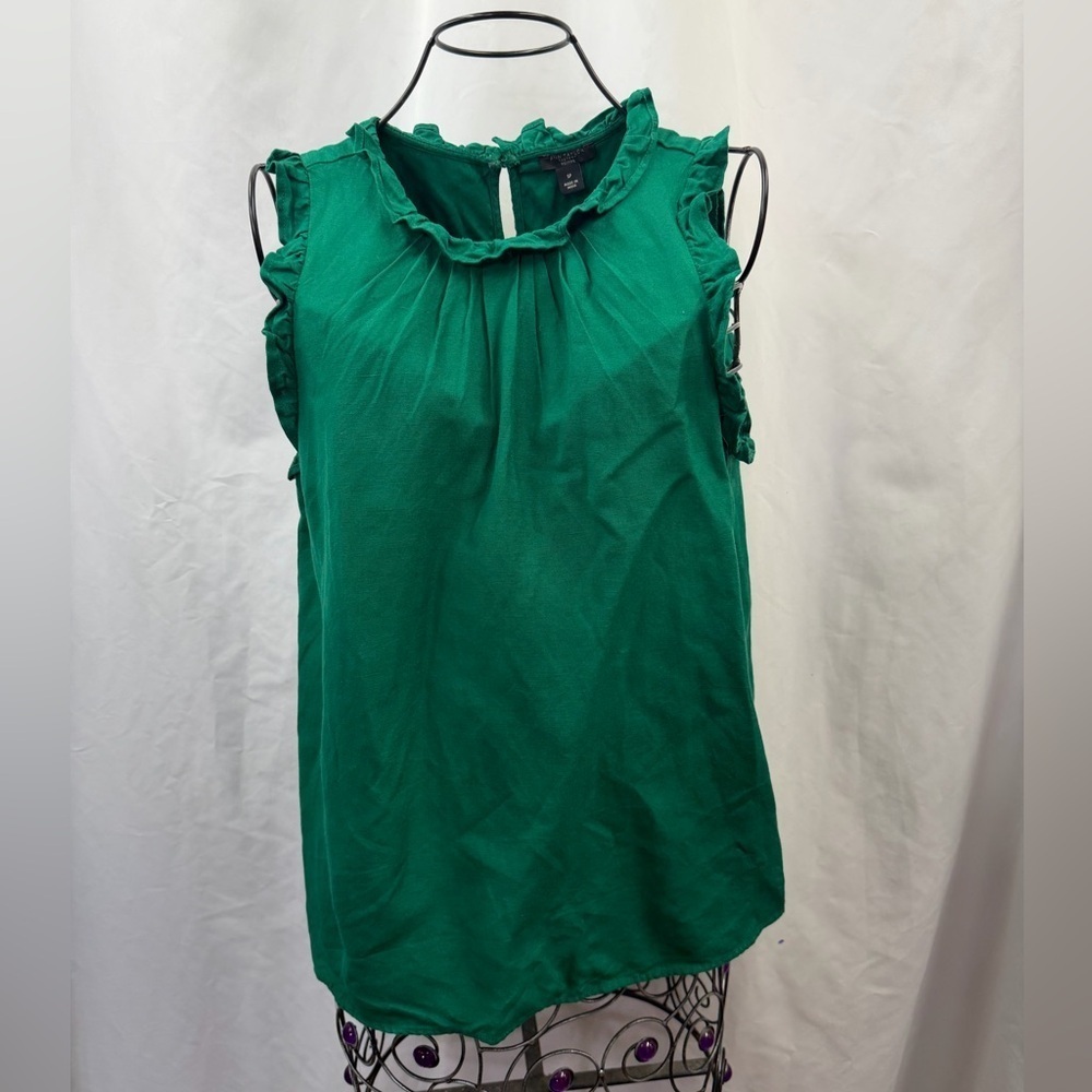 Ann Taylor Factory green linen blend top size PS